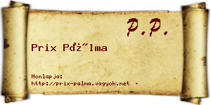 Prix Pálma névjegykártya